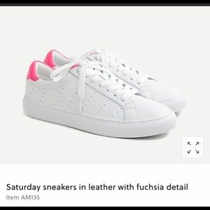 NWT Saturday Tennis Shoes with hot pink detail